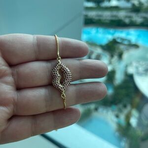 Elegant Gold and Red Women's Bracelet